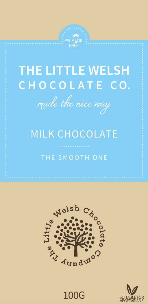 Organic Milk Chocolate Bar Fair Trade Chocolate TLWCC The Little Welsh Chocolate Company